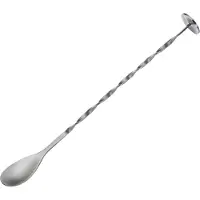 Cilio Cuillère à cocktail avec poussoir acier inoxydable satiné manche torsadé