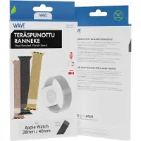 Wave terÃ¤spunottu ranneke, Apple Watch / /, musta (Acier inoxydable, bracelet tissé en acier inoxydable), Sangles de montre, Noir