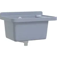 vidaXL Evier mural gris 50x35x24 cm Résine