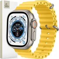 TechProtection Protect ICONBAND PRO APPLE WATCH 4 (42 mm, 44 mm, 45 mm, 49 mm, Acier inoxydable, TPU), Sangles de montre, Jaune