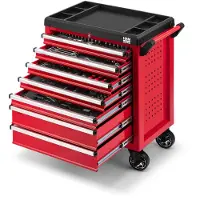 HBM servante à outils garnie 196 pièces, rouge