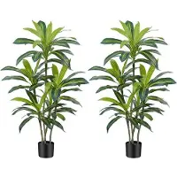 OEM Dracaena - Plante artificielle de 120 cm avec pot noir - Décoration d'intérieur pour le salon
