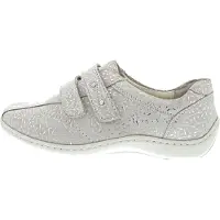 Waldlaufer H-Carla : chaussures basses pour femmes, modèles mocassins, couleur argent, pour un usage quotidien