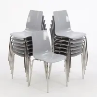 GRAND SOLEIL 12 chaises Chaise de cuisine Chaise de salle à manger Lollipop - Gris
