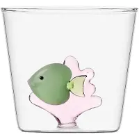 Ichendorf Milano - Gobelet Poisson Vert/Algue Rose - Jardin Marin - Design Alessandra Baldereschi