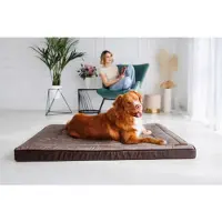 Welsti Lit orthopédique pour chien, matelas pour chien, brown bone XL 130x90 antidérapant