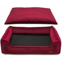 HUGGY DOGGY Lit PREMIUM bordeaux pour un petit chien, yorkshire, S