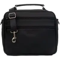 Kaletnik Sac Oktan en cuir de vachette – bandoulière réglable, plusieurs compartiments, fermetures éclair – quotidien et affaires – noir
