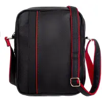 Kaletnik Sac en cuir pour homme Orkan – 2 compartiments, 4 poches, bandoulière réglable, cuir naturel – Noir