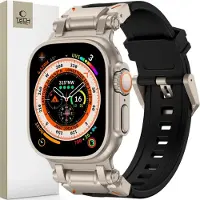 Tech-Protect Delta Pro Strap pour Apple Watch 4 / 5 / 6 / 7 / 8 / 9 / SE / Ultra 1 / 2 (42/44/45/49 m) (42 mm, 44 mm, 45 mm, 49 mm, Aluminium, TPU), Sangles de montre, Noir, Gris