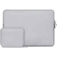 TechProtection Neoslim Laptop Sleeve 13-14" avec pochette pour accessoires - Gris (14", Universel), Sac pour notebook, Gris, Argent