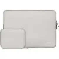 TechProtection Neoslim Laptop Sleeve 15-16" with accessory pouch - Gray (16"), Sac pour notebook, Argent, Gris