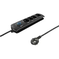 Qoltec 50105 Multiprise avec parasurtenseur, 4 Noir