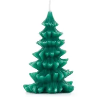 Party Deco Bougie Arbre de Noël, 10 cm, vert foncé (1 pkt / 1 pc.) (1 pcs)