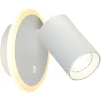 Light Prestige Applique murale ronde moderne blanche, spot orientable, 1xGU10 + LED 5W, couleur variable, PARMA