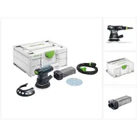 Festool ETS 125 REQ-Plus Ponceuse excentrique 125mm, 2mm 250W + Coffret Systainer + Accessoires ( 574636 ) + Sac à poussière