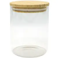 Fackelmann Boîte de conservation en verre 0,9L avec couvercle en Bambou Nature