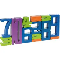 WEPLAY EDUPLAY 120780 Blocs de construction de chiffres 1-10 en 4 couleurs, certains chiffres sont contenus plusieurs fois, multicolore, 17 pièces (1 set)