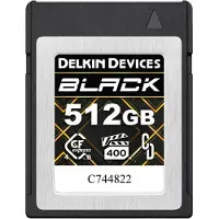 Delkin CFexpress 4.0 BLACK Type B R3600/W3200 (VPG400) 512GB (512 Go, CFexpress type B), Carte mémoire, Noir