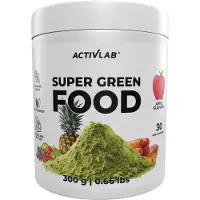 ActivLab Super Green Food Spirulina Chlorella 300 g, pomme, 30 portions quotidiennes, vitamines, détox, énergie, supplément naturel
