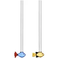Ichendorf Milano - Lot De 2 Pailles Poissons Bleu Et Jaune - Transparent