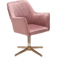 Wohnling Chaise d'écriture chaise pivotante en velours rose avec dossier |