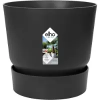 Elho Greenville Pot De Fleurs Rond 55 - Noir - Ø 55 X H 50 Cm - Extérieur - 100% Recyclé