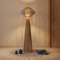 Lyora Lampadaire Abby Ø 50cm marron avec bleu