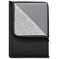 WOOLNUT Leather Folio -suojatasku 16" MacBook Pro, musta (16", Apple), Sac pour notebook, Noir