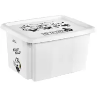 Keeeper Aufbewahrungsbox karolina Minions Bello, 15 Liter Dreh-/Stapelbox mit Deckel, aus PP, weiss (15 l, 29.50 x 38 x 20.50 cm)