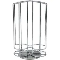 Fackelmann 42163 Porte capsule tassimo, porte dosette tassimo, porte capsule à café rotatif, Acier chromé, 28,5 x 17,5 cm