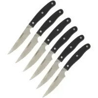 Nirosta 9919950 Couteau À Steak, Ensemble De Couteaux À Steak Dentelés, Couteau De Table, Couverts À Steak De Cuisine, Passe Au Lave-Vaisselle, Acier Inoxydable, Noir, 22 Cm