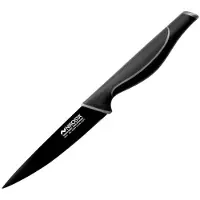 Nirosta 43734 Couteau D'office, Couteau De Cuisine, Couteau À Découper, Lame De 12 Cm, Noir, Acier Inoxydable, 24 X 12 Cm