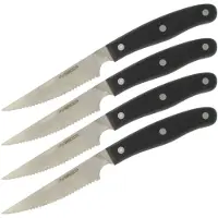 Nirosta 9919850 Lot De 4 Couteaux À Steak, Acier Inoxydable, Noir, 22 Cm