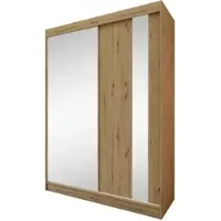 Beautysofa Armoire GAJA de 160 cm avec miroir – Armoire coulissante à 2 portes, idéale pour la chambre à coucher, modèle Artisan/Artisan sans tiroirs