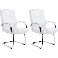 CLP Lot de 2 chaises Attila avec piètement métallique blanc