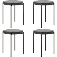 HOMCOM - Lot de 4 tabourets de salle à manger, chaises de salle à manger, chaises de cuisine, métal, gris foncé