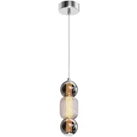 Maytoni Lampe à suspendre moderne chrome verre LED 16W Drop Collection 3000K 2000lm