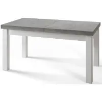 Alpi Möbel Table de salle à manger rectangulaire classique, table extensible, dimensions : 160-210 x 90 x 78 cm, table de salon, couleur : studio, avec pieds en bois de couleur blanche