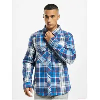 Brandit Chemise en flanelle à carreaux classique, manches longues, style bûcheron, référence B4002, bleu marine/noir