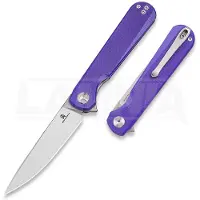 Bestechman Couteau pliant Flick - Satin + Stonewash - G10, pourpre