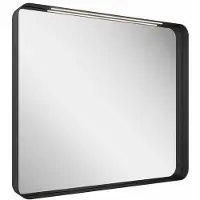 Ravak Miroir de salle de bains avec éclairage Strip 90 x 70 cm dans un cadre noir X000001572