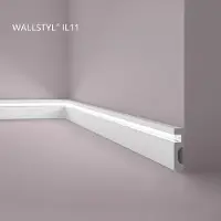 NMC Plinthe IL11 WALLSTYL Noel Marquet Moulure décorative Corniche de plafond Éclairage indirect design moderne diffuseur de lumière compris gris 2 m