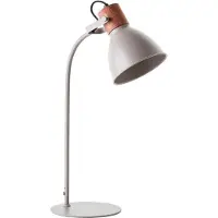 Brilliant Lampe de table moderne Erena en taupe| tête pivotante | métal/bois | 1x E27 max. 40 W | hauteur 52cm