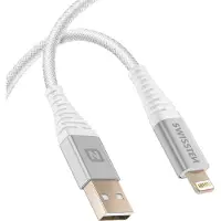 Swissten - Cabo Polyamide USB - Lightning 1,5m (blanc)