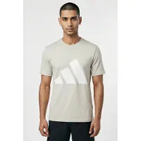 Adidas T-Shirt fonctionnel 'ESSENTIALS BIG LOGO SINGLE JERSEY' crème / blanc