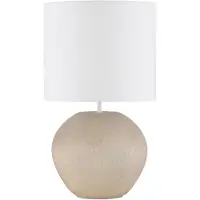 Lyora Lampe de table Mizu crème avec capuche blanche