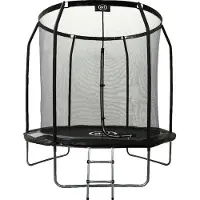 Axi Houston Trampoline Rond - Filet Ø 244 Cm En Noir | Trampoline Hors Sol - 8 Ft - Pour Enfants - Avec Bordure, Echelle Et Filet De Sécurité | Pour