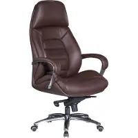 Amstyle Chaise de bureau en cuir marron jusqu'à 120 kg |