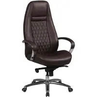 Amstyle Chaise de bureau AUSTIN cuir véritable marron Chaise de bureau 120KG fauteuil de direction dossier haut avec appui-tête X-XL hoc ; SPM1.300